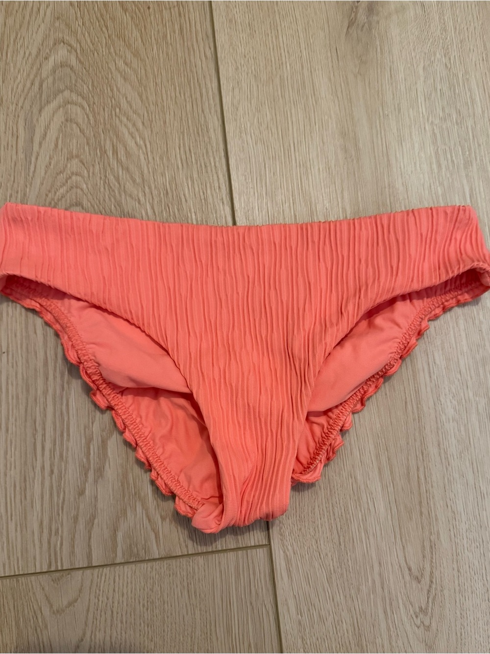 Luli Fama Coral Textured Bikini Bottoms
